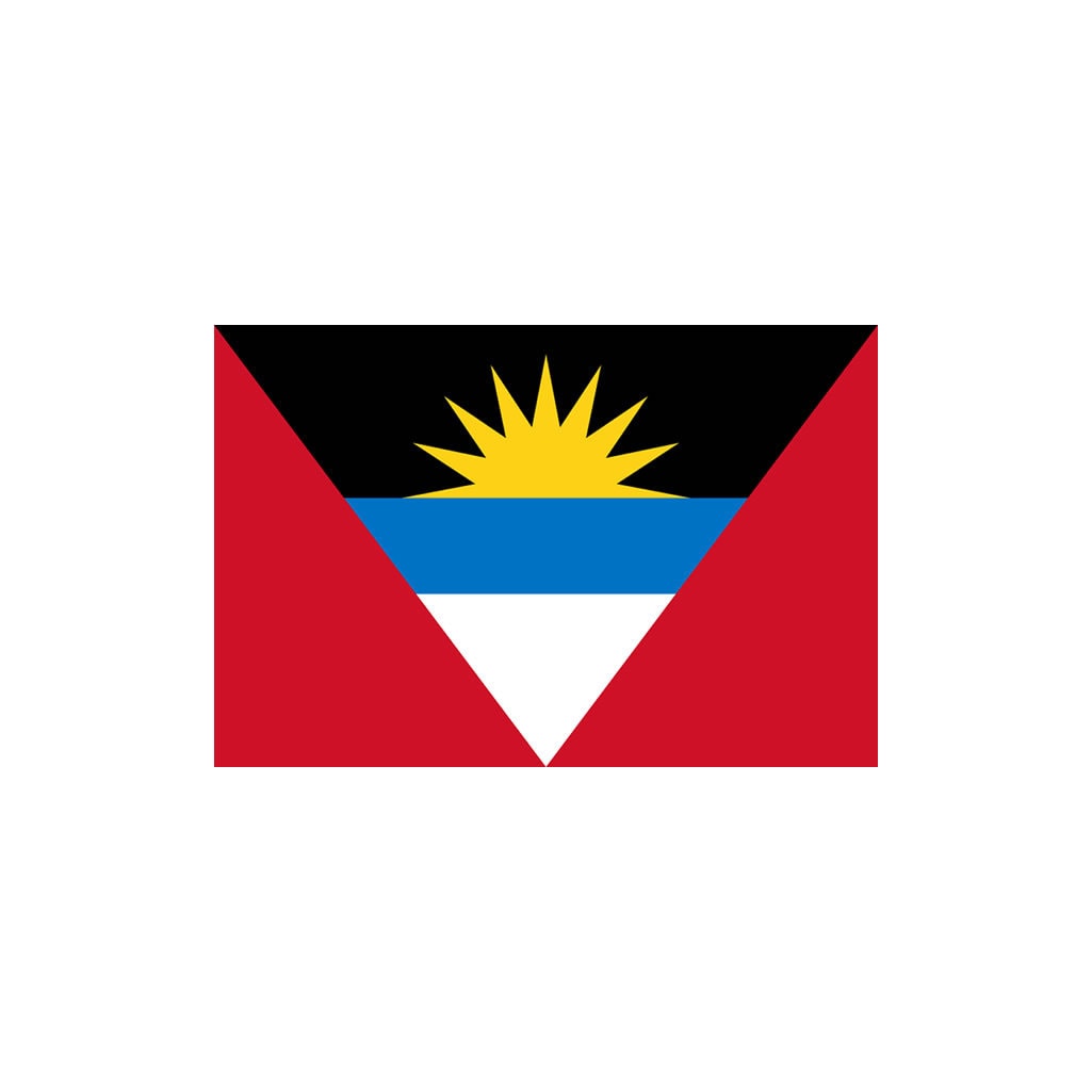 Set of 2 x Antigua and Barbuda Flag Iron on Screen Print Transfers for Fabrics