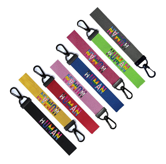 HUMAN Chain Keyring Luggage Tag Zipper Pull Bag Key Ring lgbt pride rainbow flag