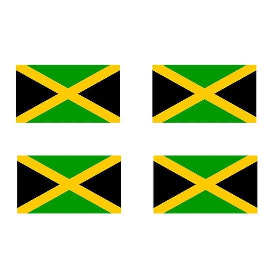 4 x JAMAICAN Flag Iron on Screen Print Transfers for Fabrics Machine Washable JAMAICA patch