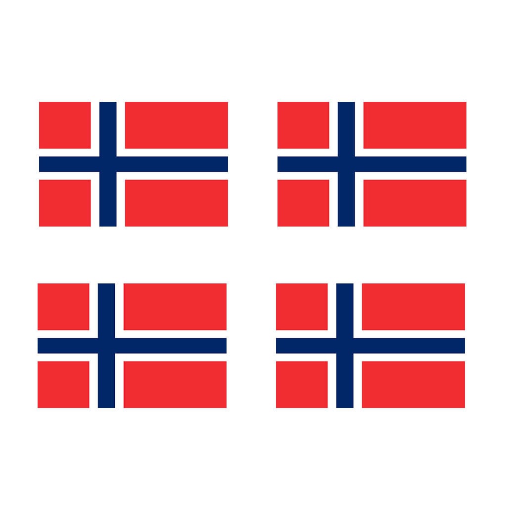 Set of 4 Norway Flag Temporary Tattoo Waterproof Lasts 1 week Norwegian flag