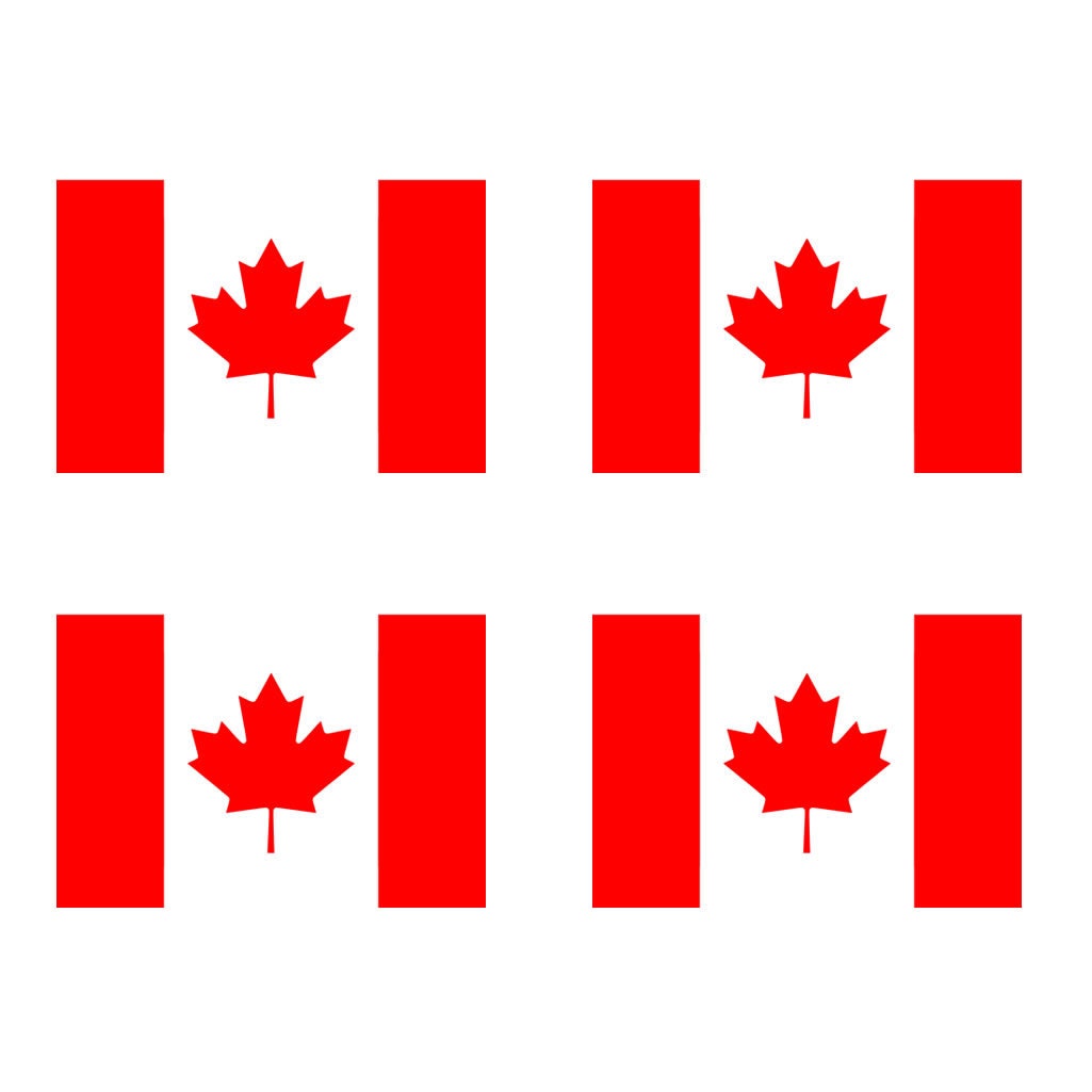 Set of 4 CANADA Flag Temporary Tattoo Waterproof Lasts 1 week Flag for country support CANADIAN FLAG