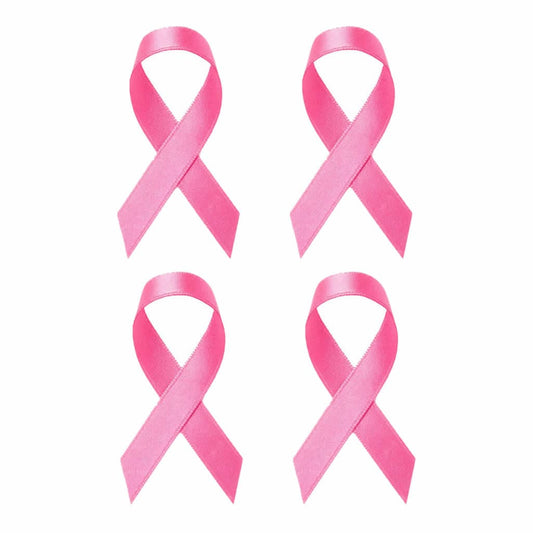 Set of 4 X  Pink Ribbon DIY Iron on Screen print Patch for fabric Brest Cancer Support transfer Machine Washable