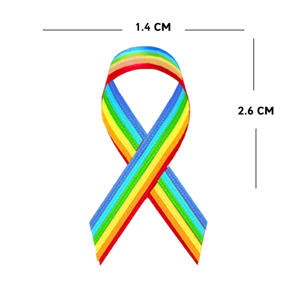 Set of 4 x LGBT Rainbow Ribbon Iron on DIY Screen Print Transfer patch for fabric