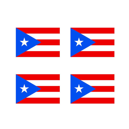 4 x Puerto Rico Flag IRON ON Screen Print Transfers for Fabrics Machine Washable Puerto Rican Flag patch