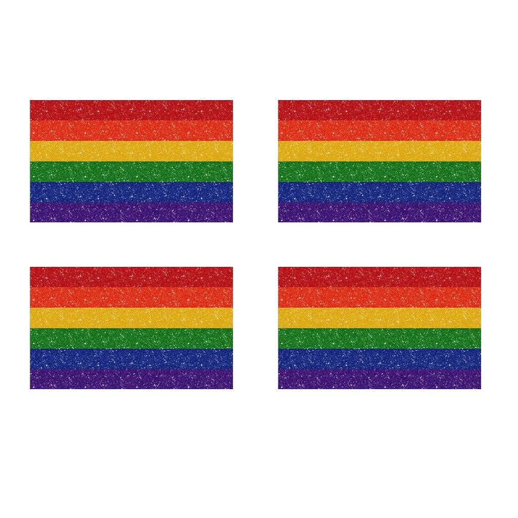 Set of 4 LGBT rainbow Flag Temporary Tattoo Waterproof gay pride flag