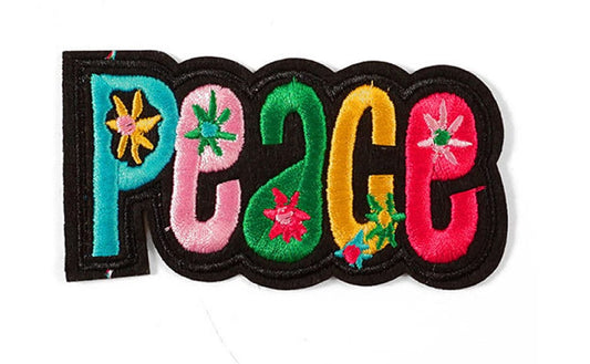 Peace Iron on/Sew On Embroidered Patch Applique Embroidery Rainbow floral Motif transfer…