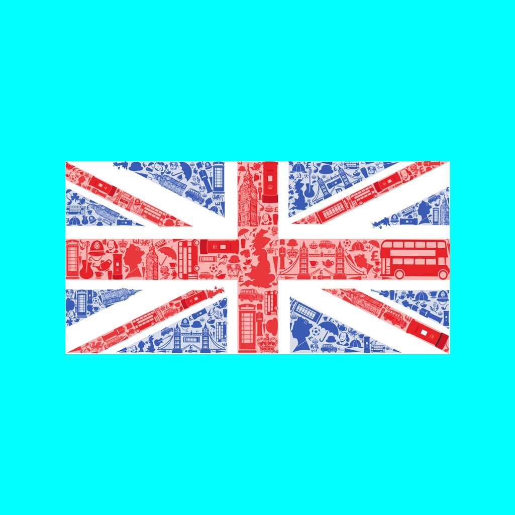 United Kingdom Flag Iron on Screen Print Transfers for Fabrics Machine Washable Great Britain Symbols Flag patch