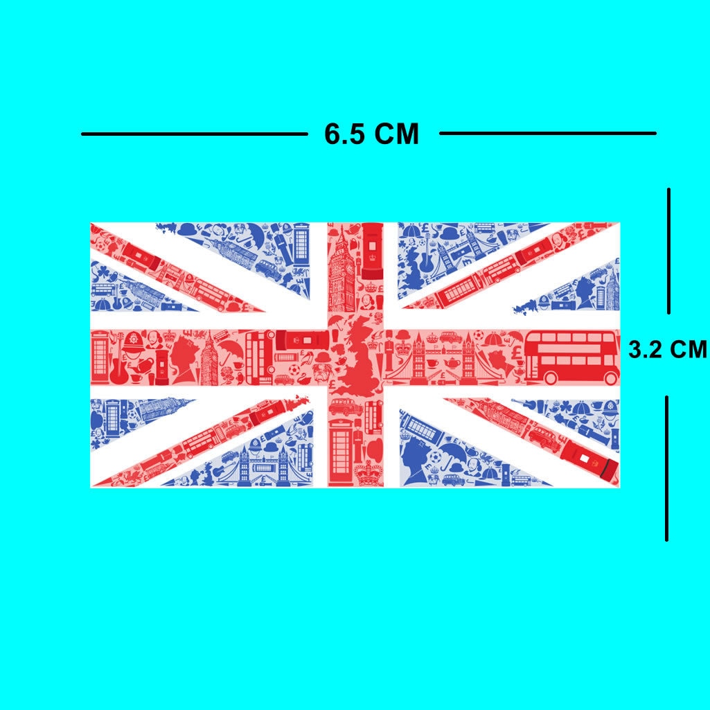 United Kingdom Flag Iron on Screen Print Transfers for Fabrics Machine Washable Great Britain Symbols Flag patch