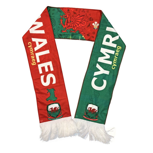 Wales National Team Supporter Scarf Football Soccer World Cup Football Scarf for Sporting Events Fans