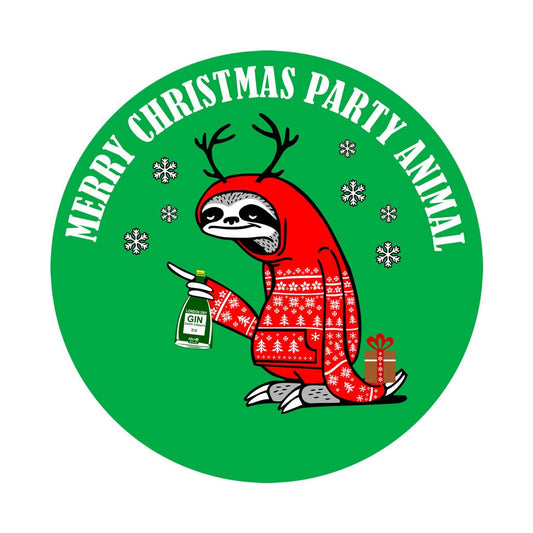 Merry Christmas party animal Iron on Screen Print Transfers for Fabrics