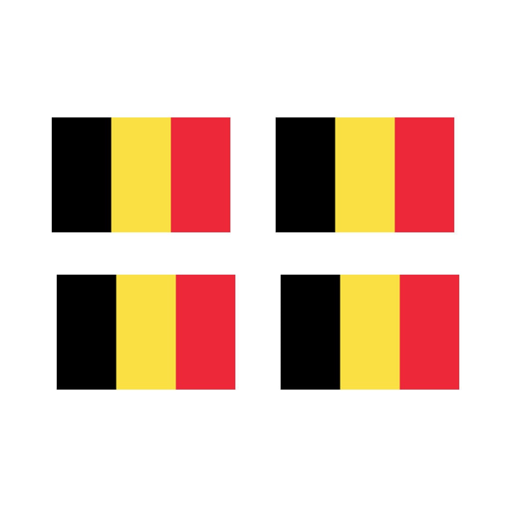 Set of 4 x Belgium Flag Temporary Tattoo Waterproof Lasts 1 week Flag for country support football Belgian Team