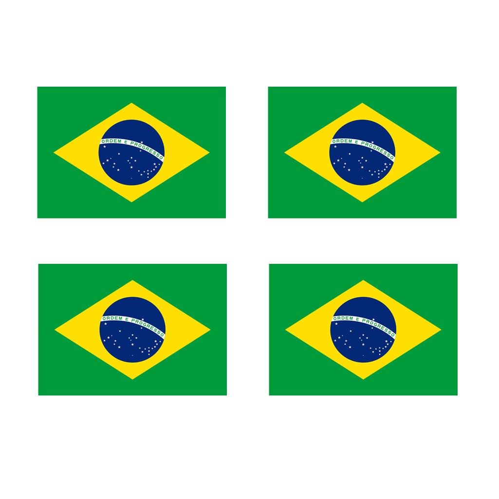 Set of 4 x Brazil Flag Temporary Tattoo Waterproof Lasts 1 week Flag for country support football Brazilian Team