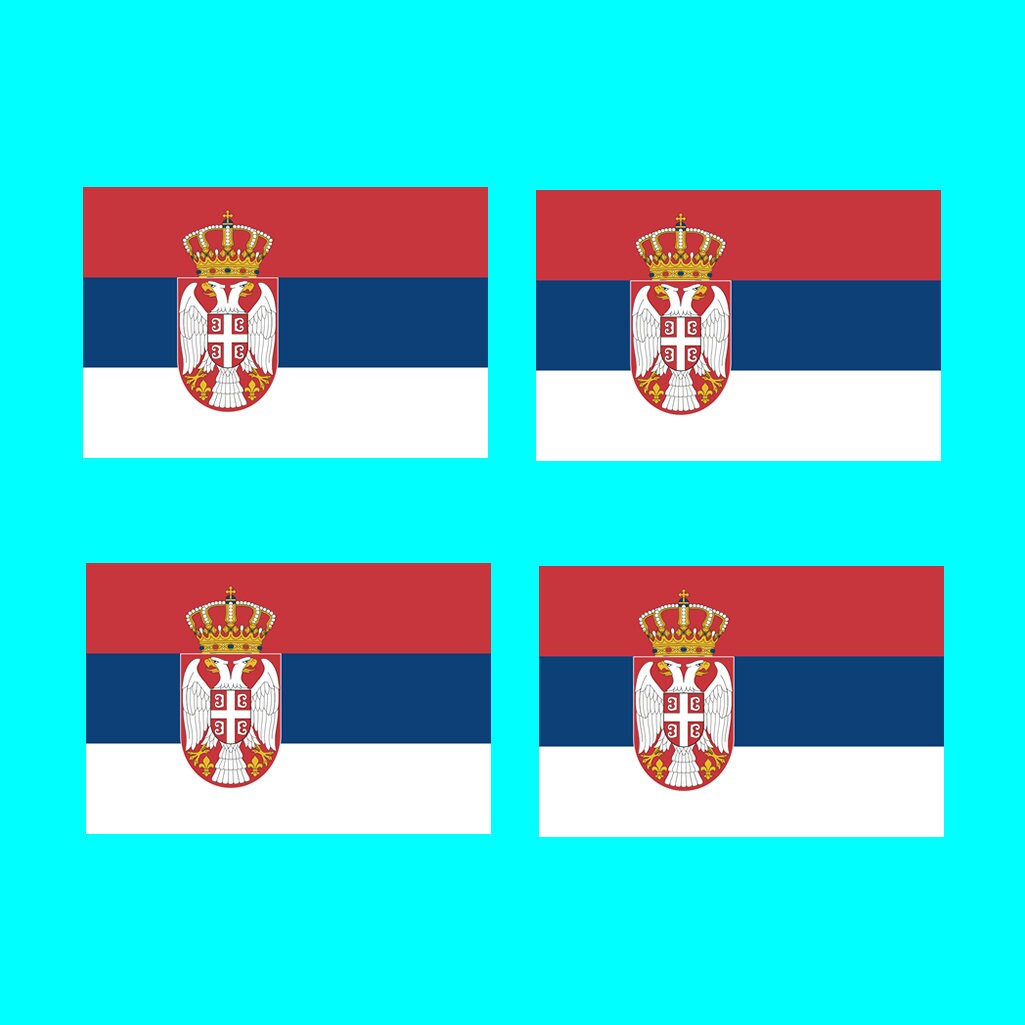 Set of 4 x Serbia Flag Temporary Tattoo Waterproof Lasts 1 week Flag for country support football Serbian Team