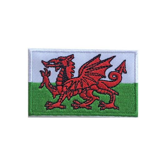 Wales Flag Embroidery Patch Iron on or Sew on Embroidered Motif Transfer Welsh Flag applique