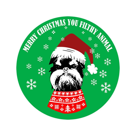 Merry Christmas you filthy animal Iron on Screen Print Transfers for Fabrics