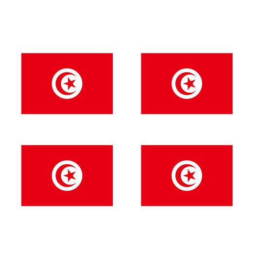 4 X Tunisia Flag IRON on Screen print transfer Patch Applique Motif Tunisian