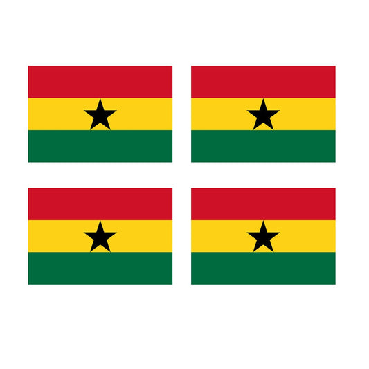 Set of 4 x Ghana Flag Temporary Tattoo Waterproof Lasts 1 week Flag for country support football Ghanaian Team