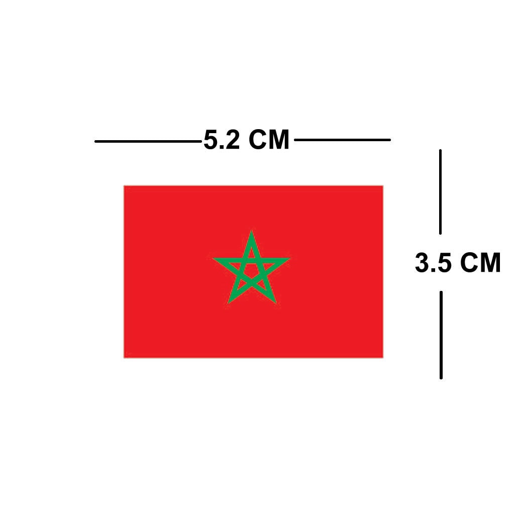 Set of 4 x Morocco Flag Temporary Tattoo Waterproof Lasts 1 week Flag for country support football Moroccan Team