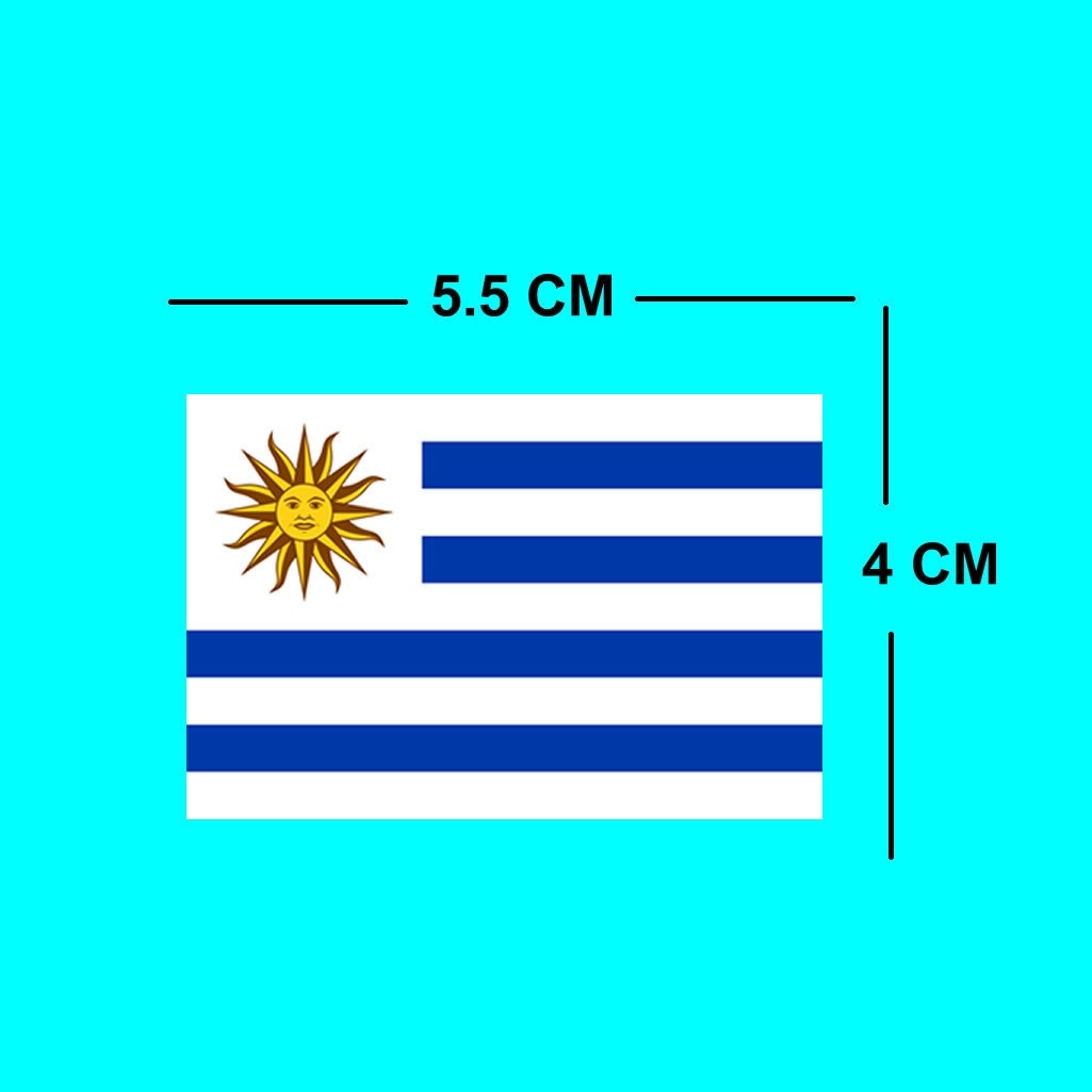 Set of 4 x Uruguay Flag Temporary Tattoo Waterproof Lasts 1 week Flag for country support football Team