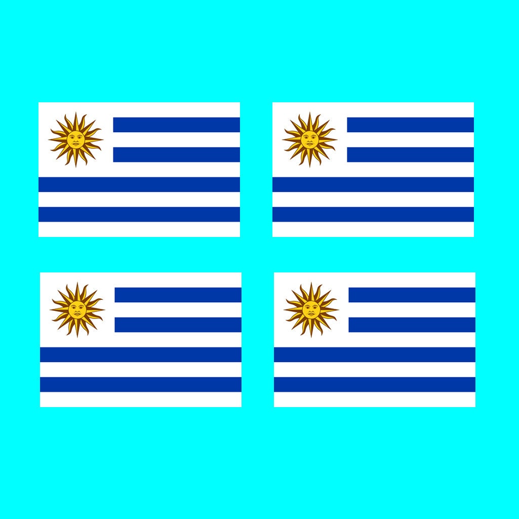 Set of 4 x Uruguay Flag Temporary Tattoo Waterproof Lasts 1 week Flag for country support football Team