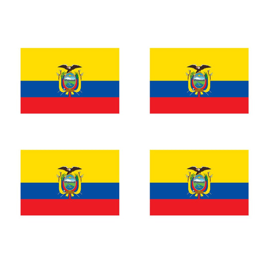 4 X Ecuador Flag IRON on Screen print transfer Patch Applique Motif