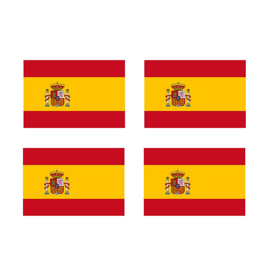 Set of 4 x Spanish Flag Iron on Screen Print Transfers for Fabrics Machine Washable Spain Flag patch