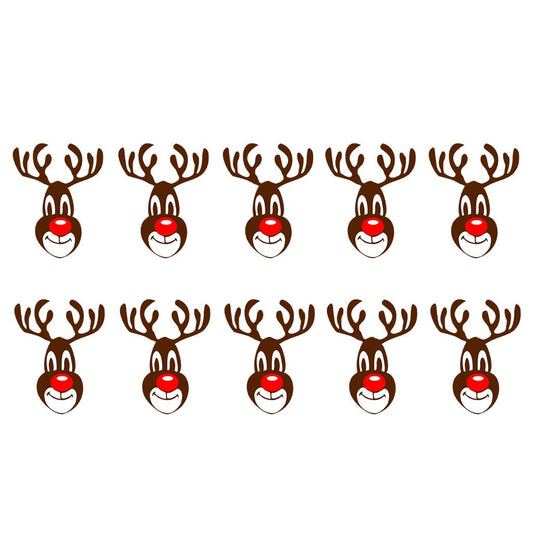 Set of 10 Reindeer Iron on DIY Screen print transfer machine washable Christmas gift