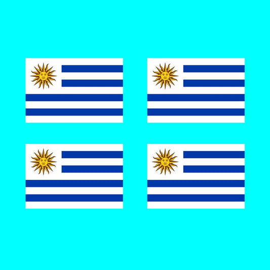 4 X Uruguay Flag IRON on Screen print transfer Patch Applique Uruguayan Team