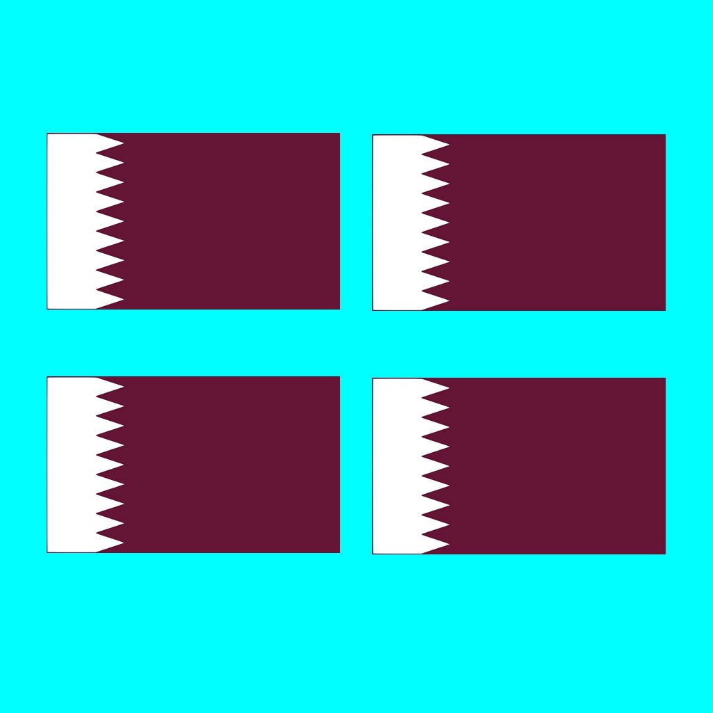 4 x Qatar Flag IRON ON Screen Print Transfers for Fabrics Machine Washable patch