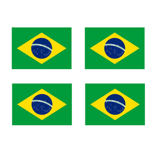 Brazil Flag Iron on Screen Print Transfers for Fabrics Machine Washable Brazilian Flag patch