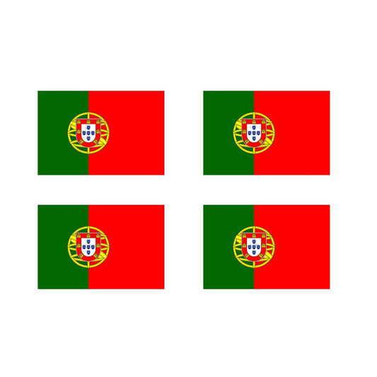 Set of 4 x Portugal Flag Iron on Screen Print Transfers for Fabrics Machine Washable Portuguese Flag patch