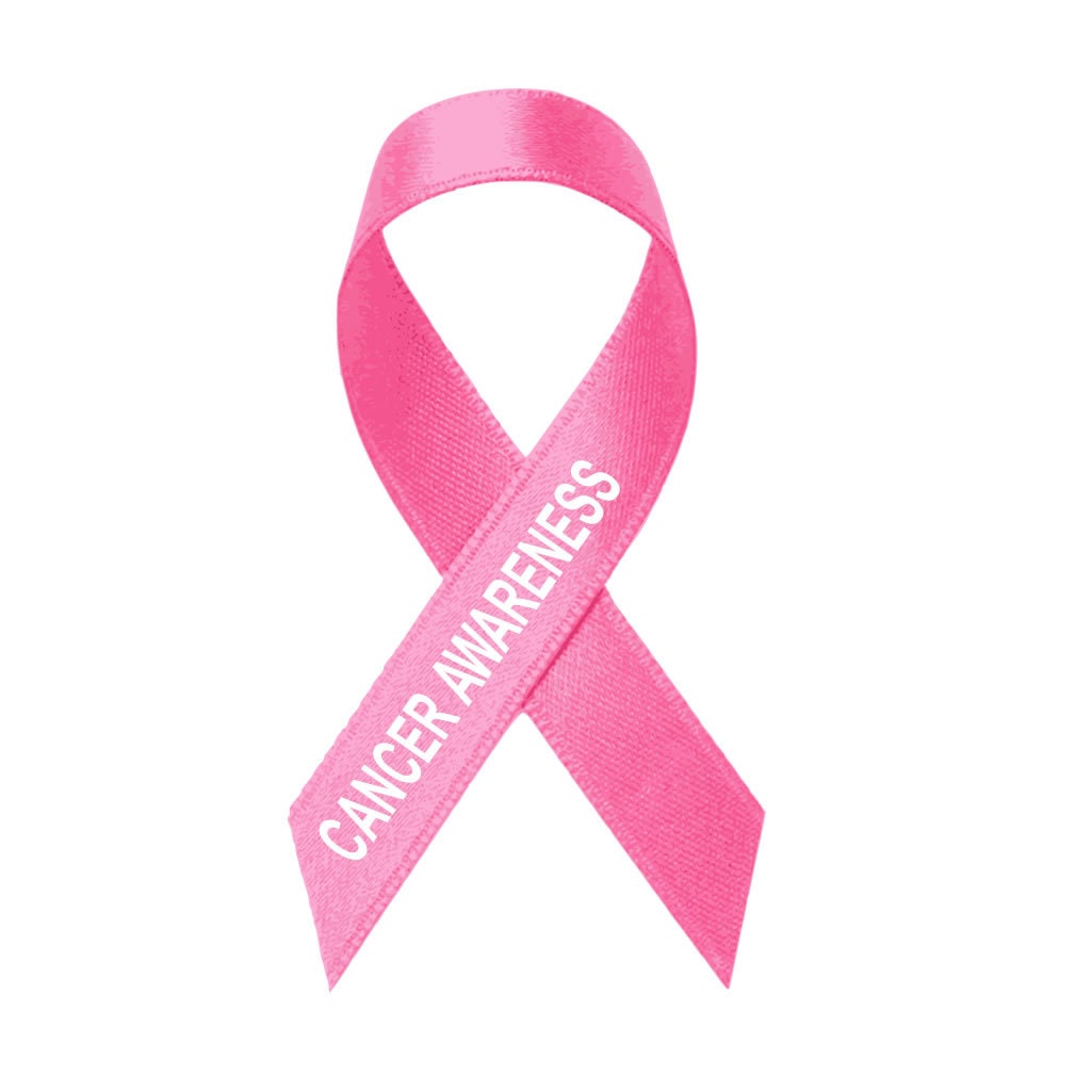 Cancer Awareness Iron on Screen print transfer for fabrics pink ribbon