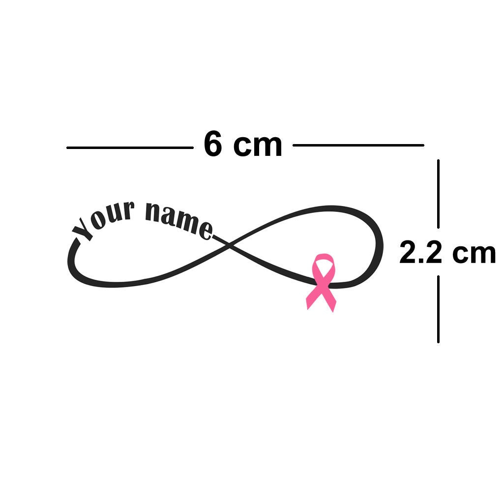 Custom / Personalized Temporary Tattoo lasts a week Wrist Ankle Forever / Eternal  Love/ butterfly/ crown pink ribbon