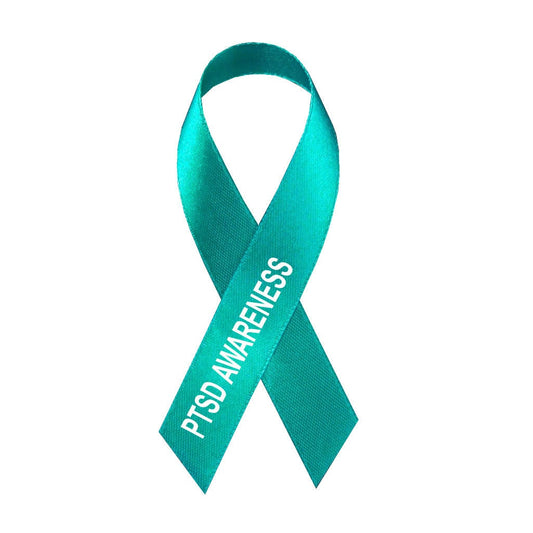 PTSD Awareness Iron on Screen print transfer for fabrics Green ribbon