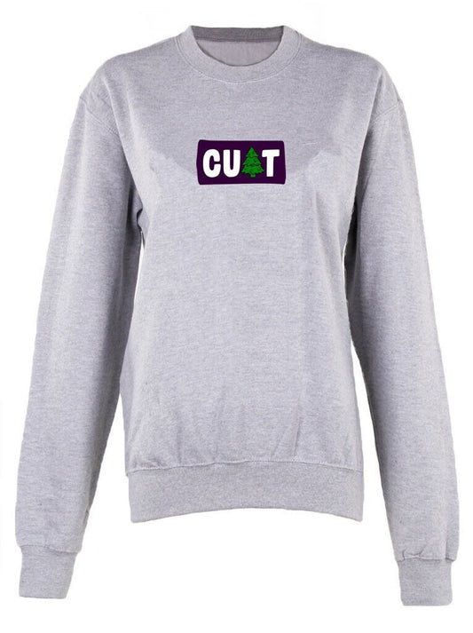 CU*T crew neck sweatshirt unisex sweater pullover Funny UGLY Christmas Jumper Cunt