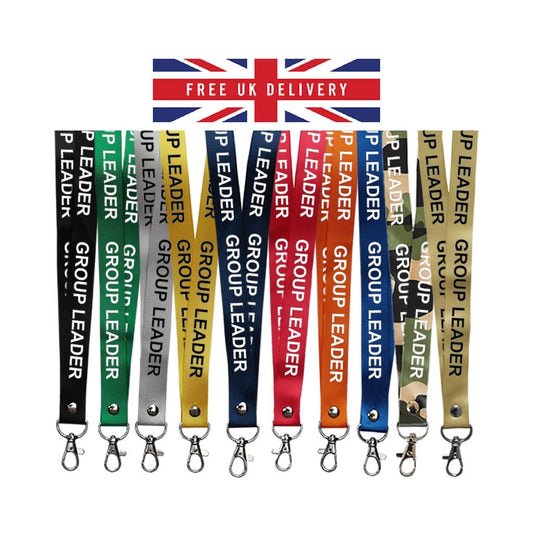 Group leader printed Lanyard neck strap, ID HOLDER Safety Breakaway Clip UK Stock Team Leader