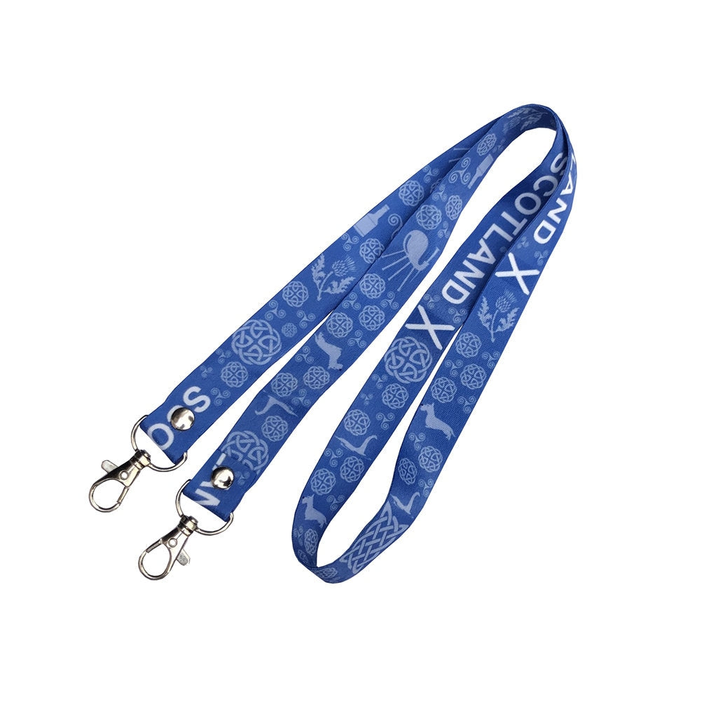 Scotland DOUBLE CLIP Lanyard neck strap ID holder Scottish symbols