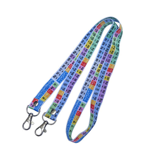 Periodic table print DOUBLE CLIP Lanyard neck strap, ID holder Science Chemistry Teacher