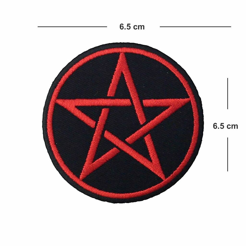 PENTAGRAM iron on sew on embroidered patch motif Pagan wicca circle