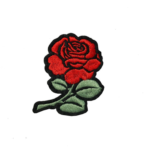 England Rose Embroidery Patch Iron on or Sew on Embroidered Motif Transfer English Rose applique