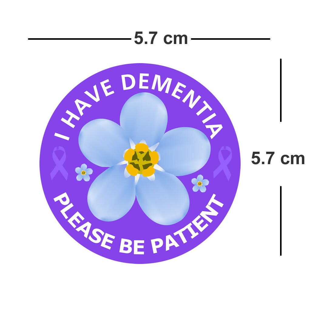 I have dementia please be patient Iron on screen print Transfers for Fabrics Dementia Awareness