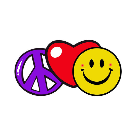 Peace love and happiness Iron on Screen Print Transfers for Fabrics hippie