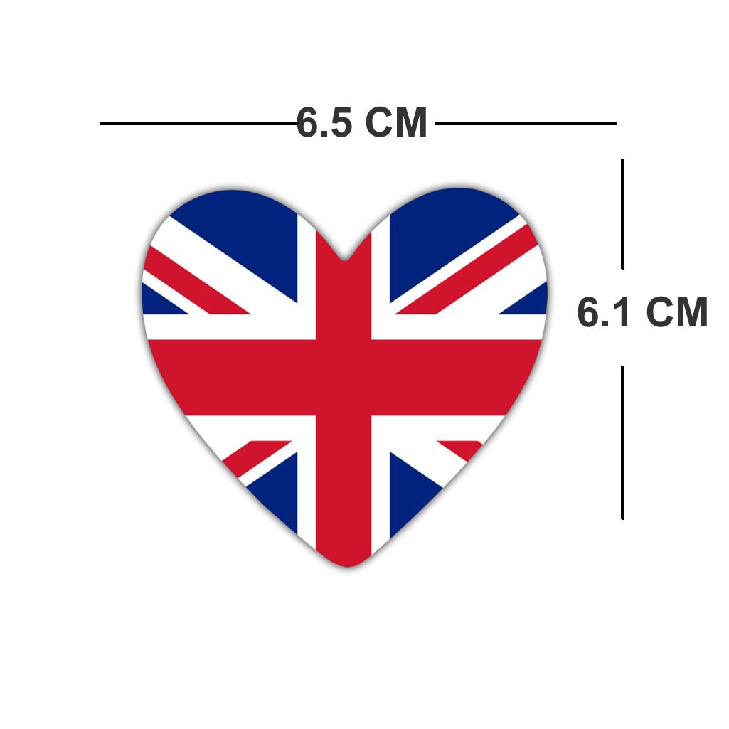 UK Flag Heart Iron on screen print Transfers for Fabrics UNITED KINGDOM Team Flag union jack