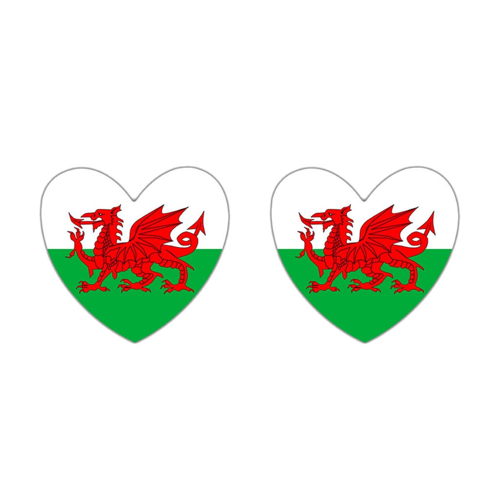 Set of 2 X Welsh FLAG Temporary Tattoo Waterproof Lasts 1 week Wales Dragon Flag for country support six nations, rugby, football, cricket