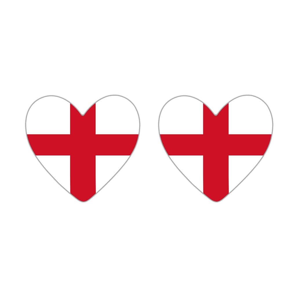 Set of 2 X ENGLAND Heart Flag Temporary Tattoo Waterproof Lasts 1 week  support six nations, rugby, football, cricket ENGLISH