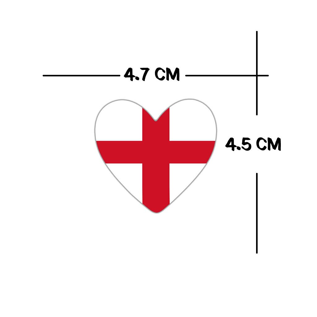 Set of 2 X ENGLAND Heart Flag Temporary Tattoo Waterproof Lasts 1 week  support six nations, rugby, football, cricket ENGLISH