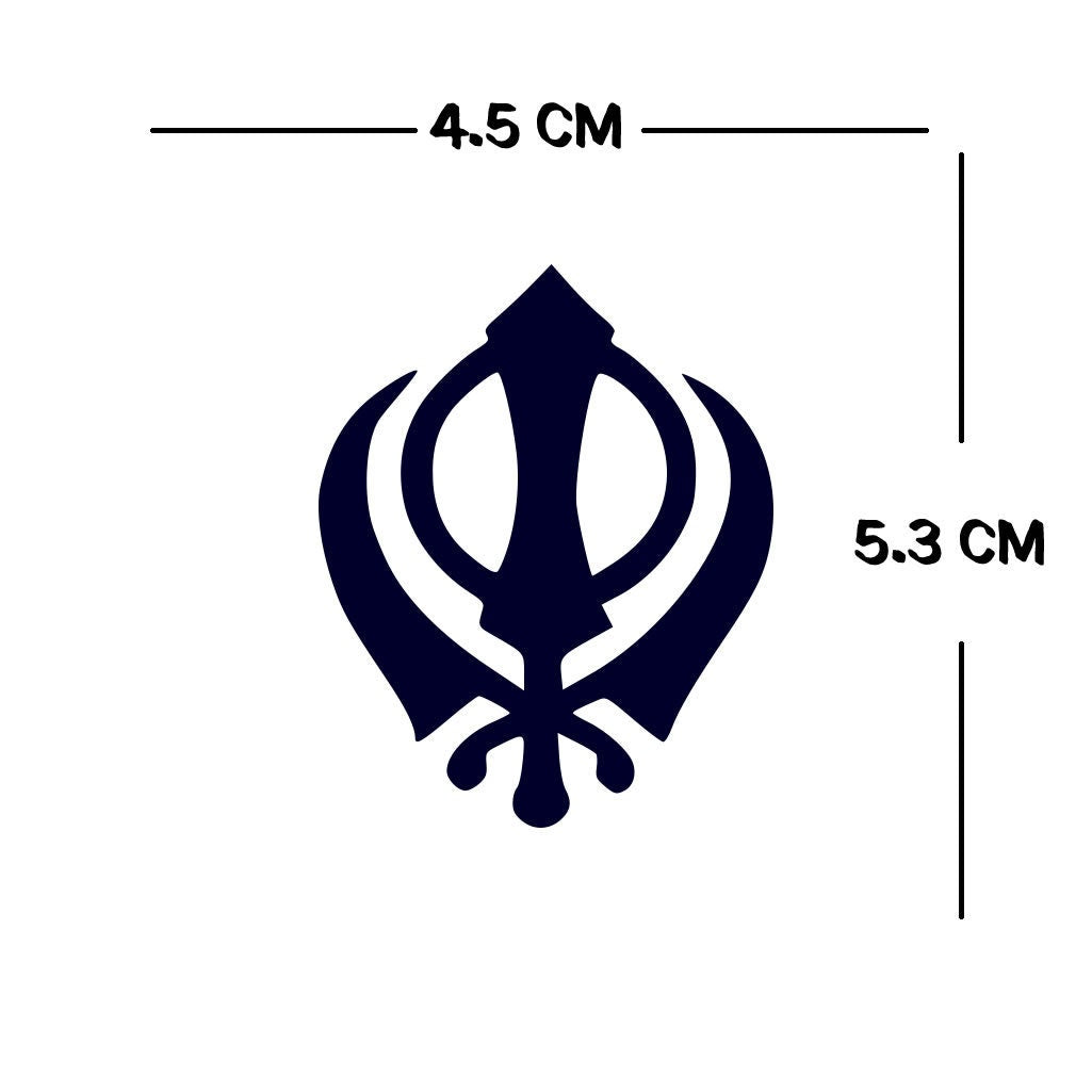 2 X Khanda Temporary Tattoo Lasts 1 week Sikh symbol