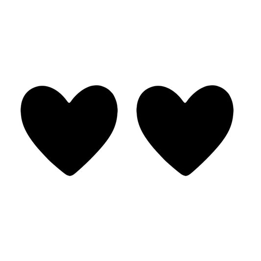 2 X Black Heart Temporary Tattoo Lasts 1 week love valentine