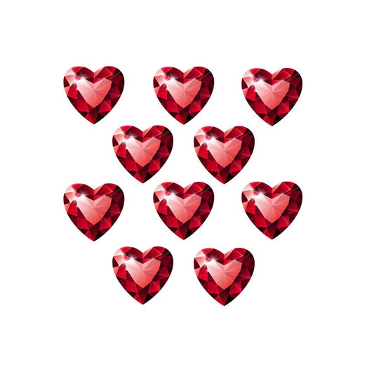 10 x Red Diamond Heart Temporary Tattoo Lasts 1 week love valentine