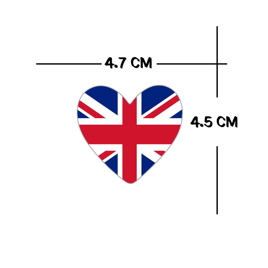 Set of 2 x UK HEART Flag Temporary Tattoo United Kingdom union jack GB Team